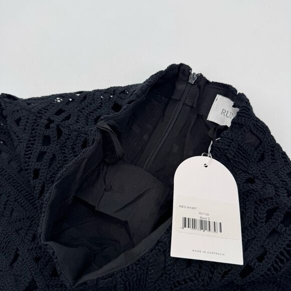 Revolve Rumer Ines Crochet Lace High Waist Shorts Black Small‎ NWT - Picture 7 of 11